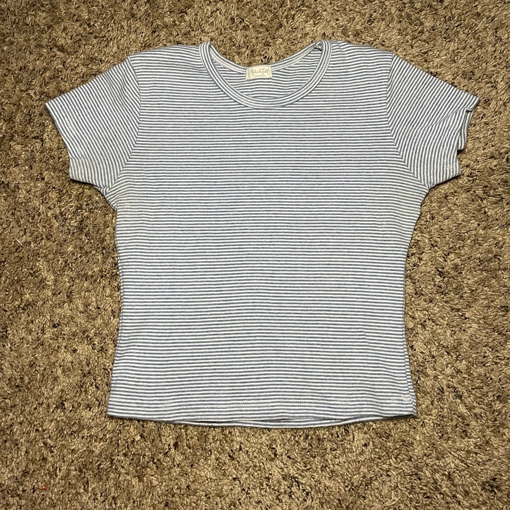 Blue and White Striped John Galt Shirt